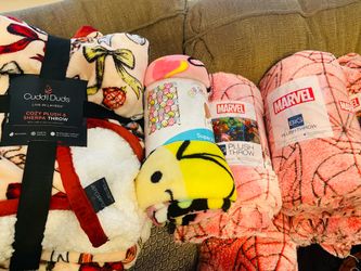 Brand new 6ftx7ft blankets-$10 each. I have 1 bow, 1 squishmallow, and about 20 Spider-Man ones left. Higley and ray.