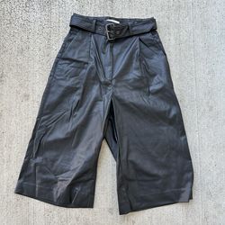 H&M Faux Leather Shorts Black Leather Bermuda Shorts size 2
