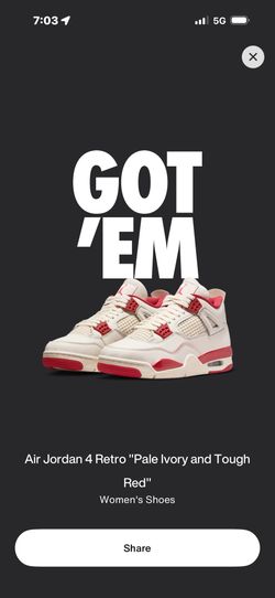 Air Jordan 4  Pale Ivory “Valentines Day” Size 13+11.5