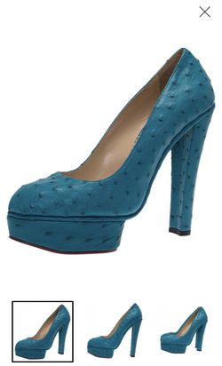Charlotte Olympia blue ostrich size 36 1/2