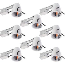 (New Factory Sealed)
4 Inch Remodel Recessed Can, Air Tight IC Housing, with TP24 Connector and E26 Socket, UL-Listed, 8-Pack /1-PL-2567
