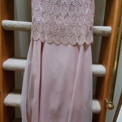 Gorgeous Pink And Lace Top Dress Size 12