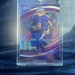 2025 Panini Absolute Lamar Jackson #97 Purple Rain /190 Baltimore Ravens