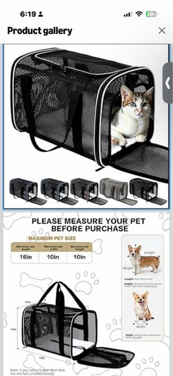 Cat Carrier Dog Carrier Pet Carriers Soft-Sided Cats Bag Animal Carriers Puppy Carrying Bag TSA Airline Approved Small Dog Carrier Soft Sided, Collaps