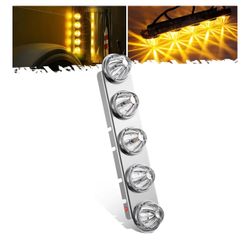 Partsam 1Pcs Driver Side (Left Side) Radius Style 21.5" Front Air Cleaner Light Bar with 5Pcs Glass Watermelon Lights,