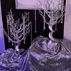 Silver Manzanita Tree with Acrylic Beads