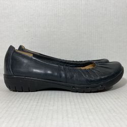 Clarks Unstructured Un.Beam Gray Comfort Leather Classic Casual Ballet Flats Wmns Sz 7