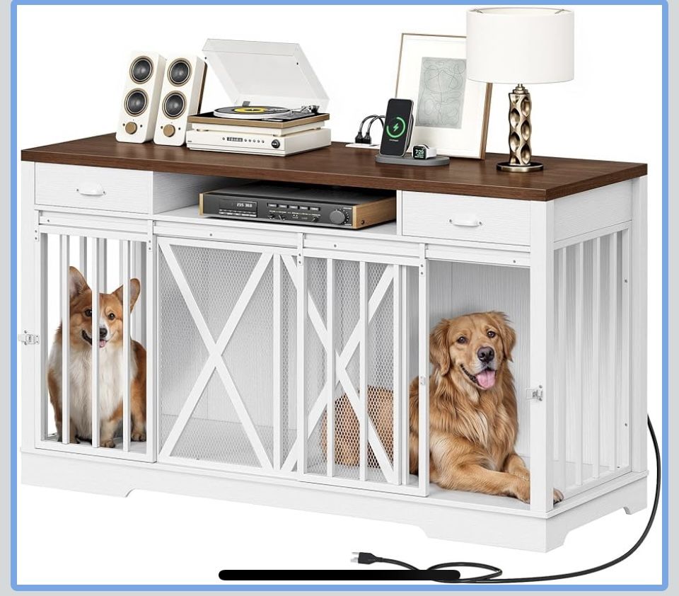 Buffet Table w/ Dog Crate On The Bottom