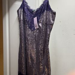 Purple Sparkling Dress Size Medium  Tags On 