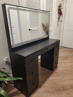 Vanity with mirror
