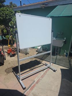 Double-Sided Whiteboard with Rolling Stand