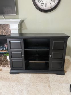 Black media cabinet