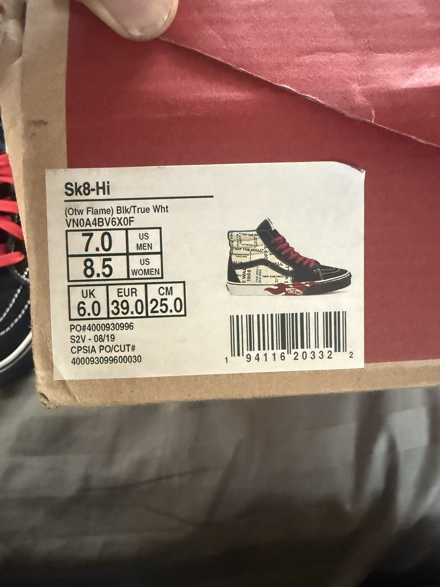 VANS Sk8 Size 7 Men’s 8.5 Women’s