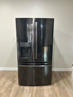GE Profile Black Stainless counter depth refrigerator like new