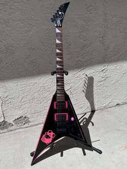 Custom Goth Hello Kitty RR V Style Electric Guitar - Killswitch Installed
