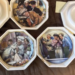 Three Stooges 1994 Set Of 9 Vintage Plates 