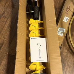 POLB Yellow Metal Auger Hole Digger with Instructions, Outdoor Equipment