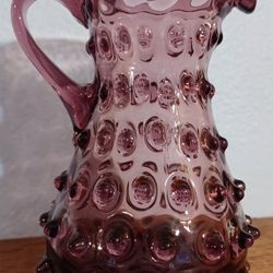 Rare Amethyst Hand Blown Pitcher 