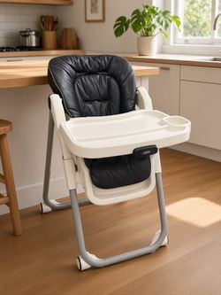 Baby High Chair with Tray and Wheels