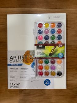 Canvas and water colors