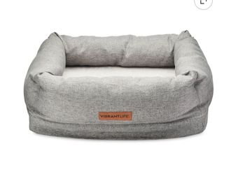 Vibrant Life Deluxe Orthopedic Pet Bed, Gray, Small Dog Bed, 18 inches x 24 inches, for Small Dogs