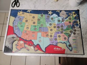 Fully Completed USA Collectable Wall Map (from 1999 to 2008)
