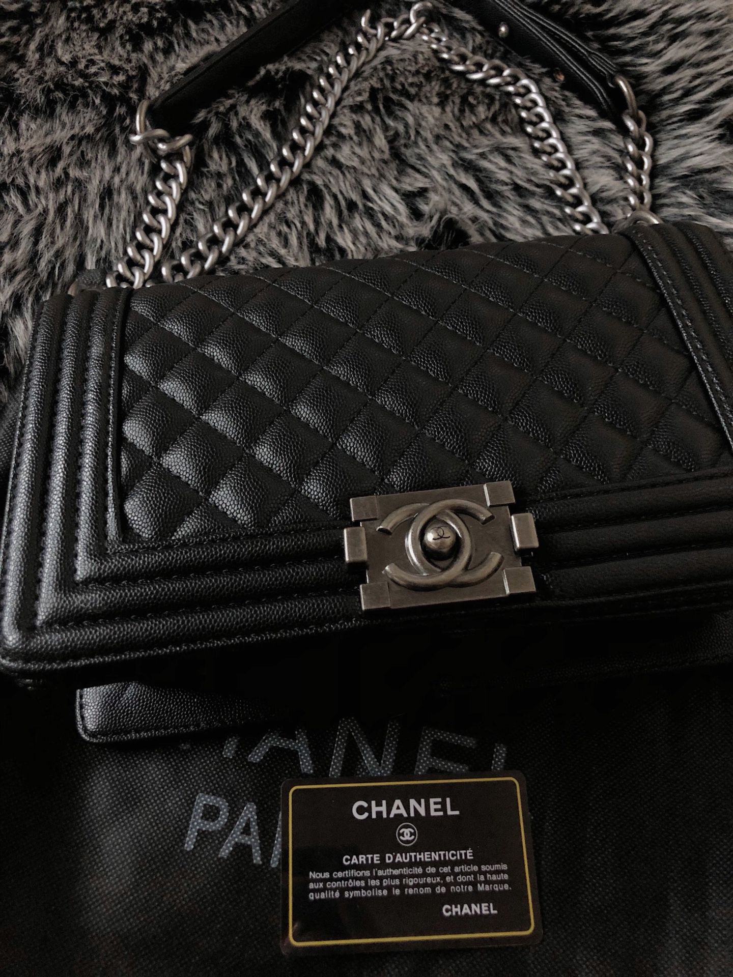 Chanel Caviar Boy Bag Black