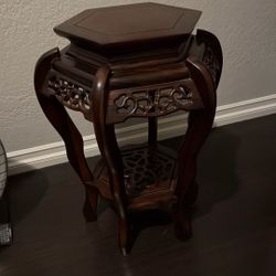 Wood Chinéese End Table 