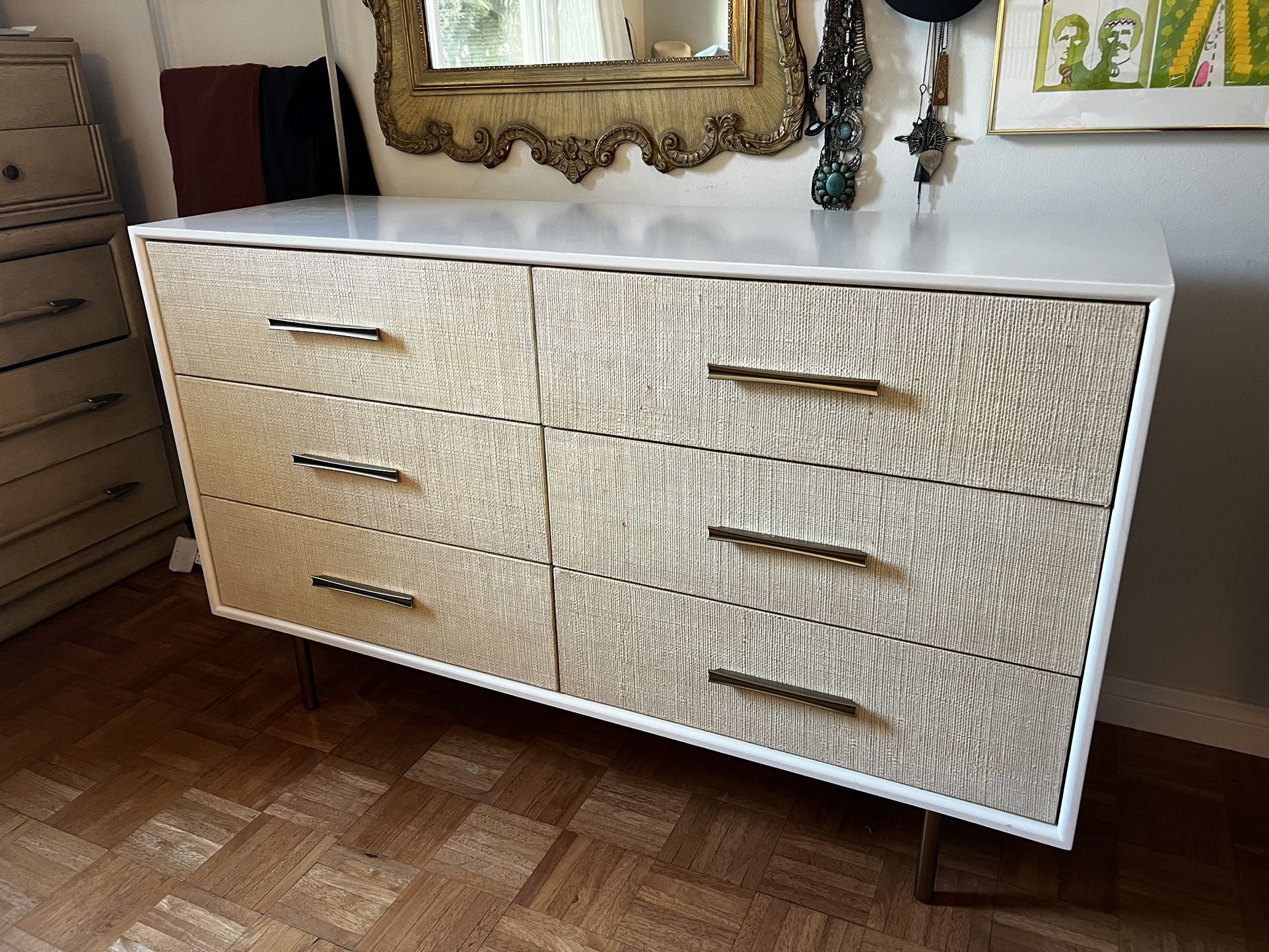West Elm Margot Raffia 6-Drawer Dresser (56")