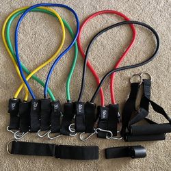 Resistance Bands Workouts Set for Men and Women with Handles - Heavy Duty 150lbs, 11 Piece Elastic Tube Kit for Gym & Home, Strength Training, Yoga, P