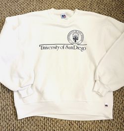 Vintage Russel Athletic University Of San Diego White Crewneck Size Large