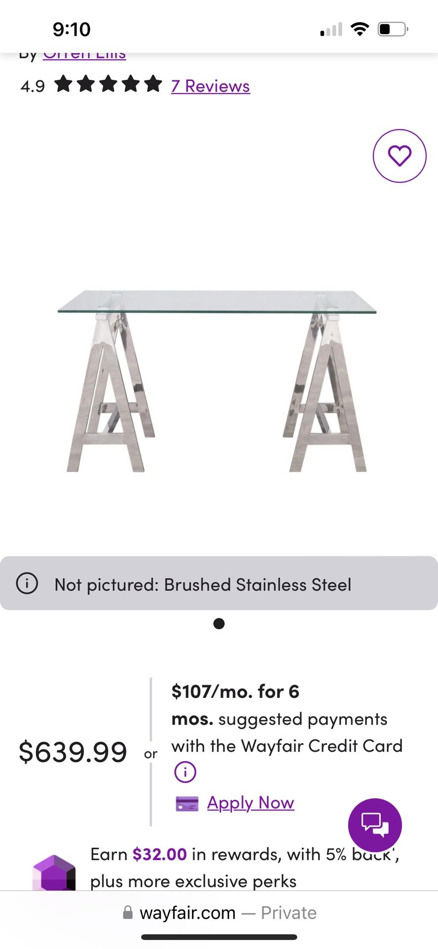 Glass Desk- Like New!