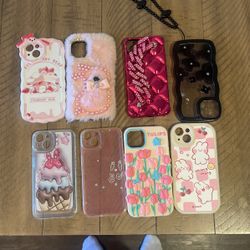 8 Pcs Iphone 13  Super Cute Phone Cases Like Brand New