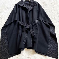 Coach Double Face Wool Cape New