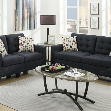 Black Sofa & Loveseat Set 