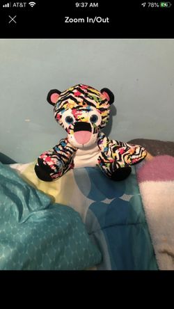 Stuffed animal multi colored tiger