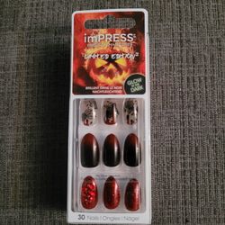 Red & Blood drip Glow Nails