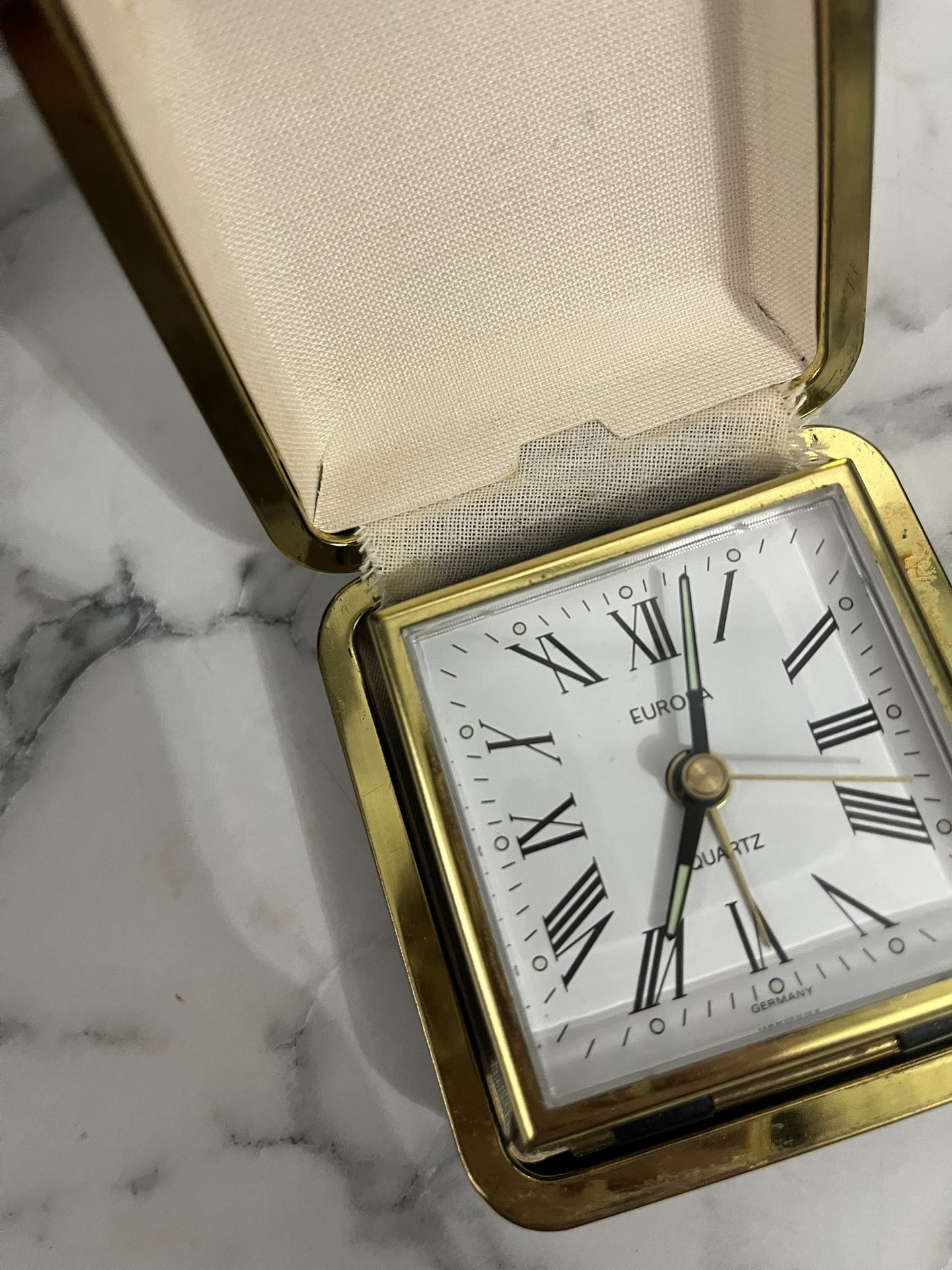 Vintage Europa Quartz-Terminuhr Travel Alarm Clock – Made in Germany