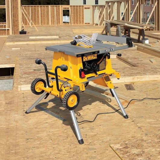 DeWalt DCS7485B 60V FLEXVOLT 8 1/4 - Inch Adjustable Table Saw  With DeWalt DW7440RS 33lb Heavy Duty Rolling Table Saw Stand with Quick  Connect