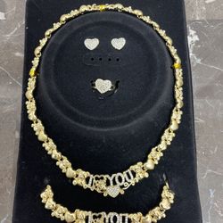 18k Gold Plated XOXO I love You Necklace Set Recommend for petite women or kids