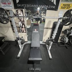 Weight / Squat Rack And Bench And Olympic Bar