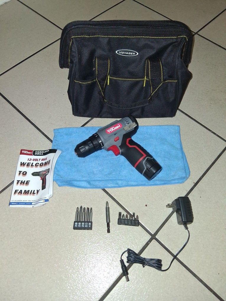New Hyper Tough 12v Drill Comes With Bits Manual And Bag And Charger Firm Price $60