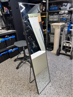 Black Full Length Floor Mirror with Stand