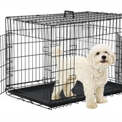 Brand New In Box 24" Sm'md Dog Crate Foldable Portable 2 Door Puppy Dog Cage With Bottom Floor Pan. Jaula De Mascota Small Dog Kennel 