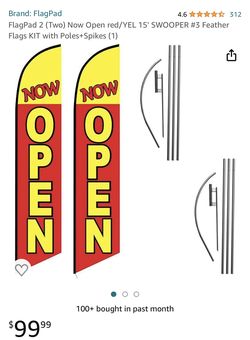 Now Open Flags Brand New