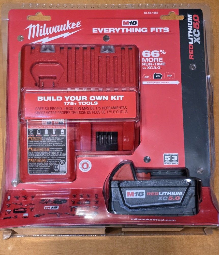 Milwaukee M18 Cat. # 48-59-1850 Charger + 5Ah Batt. No Low Offers, Pls. Price Firm. Pickup Burien