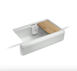 Kohler Riverby 35.75'' undermount single-bowl farmhouse workstation kitchen sink