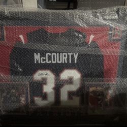 DEVIN MCCOURTY Signed Framed Jersey Authenticated