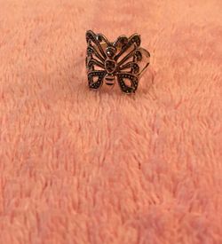 Silver butterfly ring