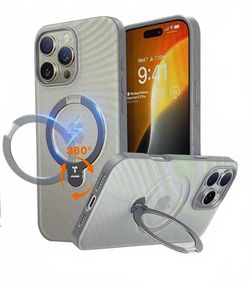 Torras 360 Degree Magnetic Stand Case for iPhone 16 Pro 6.3” Grey